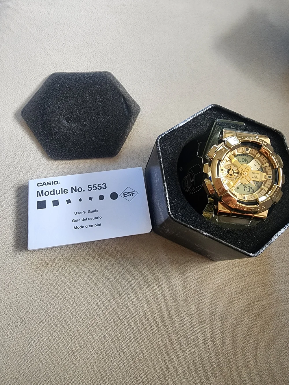 Casio G-Shock GM110SG-9A Gold Metal Clear Resin Watch New in Box